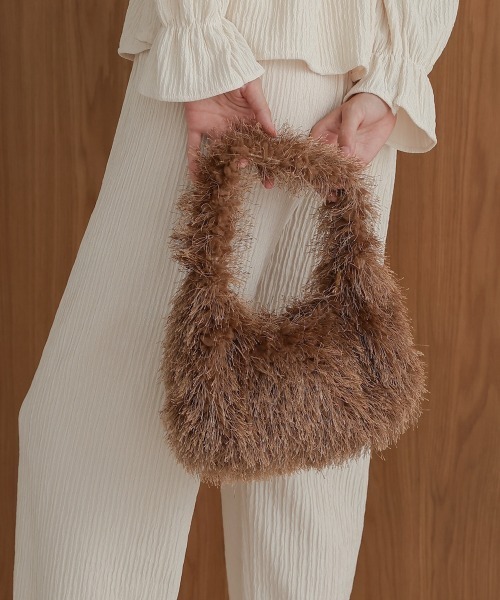 Bab（バブ）の「ワンハンドルフェザーBAG（ハンドバッグ・レディース・ブラック/ブラウン・ONESIZE）」の7枚目の写真