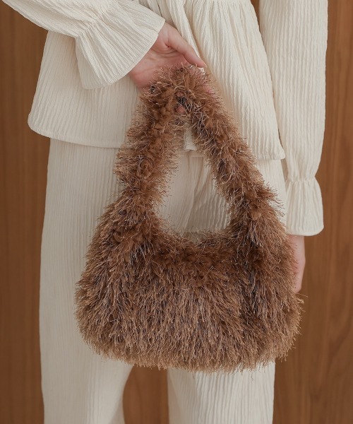 Bab（バブ）の「ワンハンドルフェザーBAG（ハンドバッグ・レディース・ブラック/ブラウン・ONESIZE）」の8枚目の写真