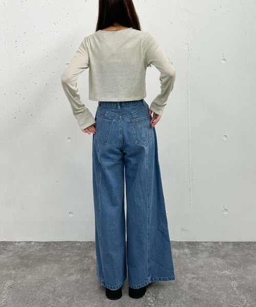archives(アルシーヴ)の「ラメテレコTOPS(Tシャツ/カットソー・レディース・グレー/アイボリー/ブラック・MEDIUM)」の10枚目の写真