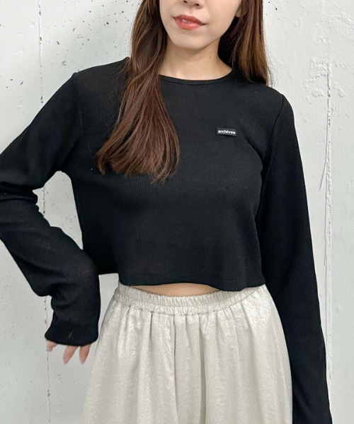 archives(アルシーヴ)の「ラメテレコTOPS(Tシャツ/カットソー・レディース・グレー/アイボリー/ブラック・MEDIUM)」の14枚目の写真