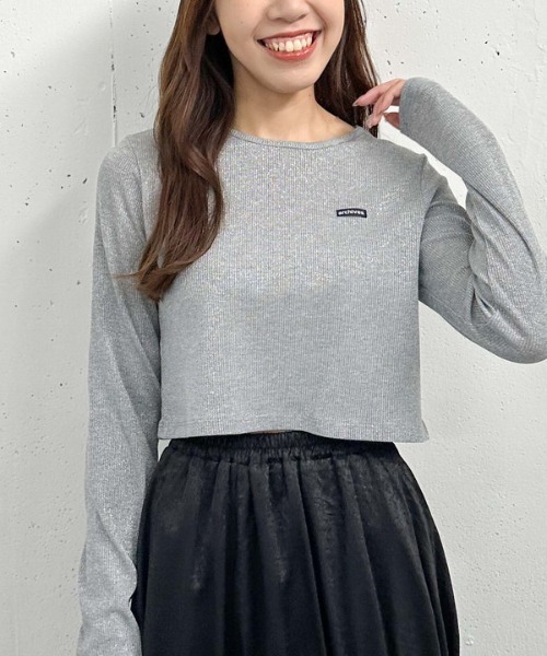 archives(アルシーヴ)の「ラメテレコTOPS(Tシャツ/カットソー・レディース・グレー/アイボリー/ブラック・MEDIUM)」の22枚目の写真