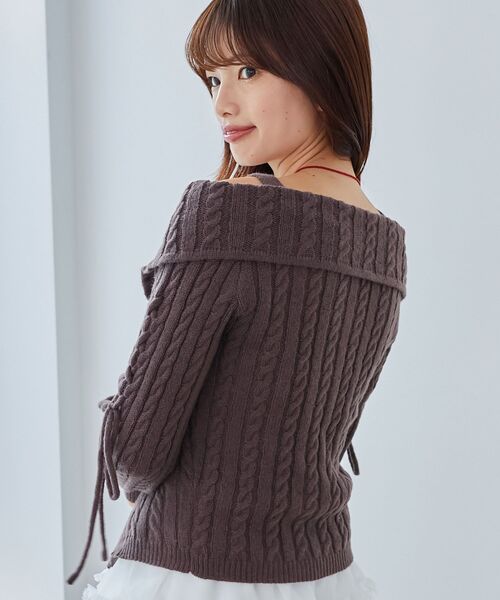 MAJESTIC LEGON(マジェスティックレゴン)の「ダブルジップケーブルニット(ニット/セーター・レディース・グレー/アイボリー/ブラウン/ピンク系その他・MEDIUM)」の11枚目の写真