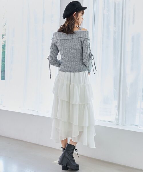 MAJESTIC LEGON(マジェスティックレゴン)の「ダブルジップケーブルニット(ニット/セーター・レディース・グレー/アイボリー/ブラウン/ピンク系その他・MEDIUM)」の15枚目の写真