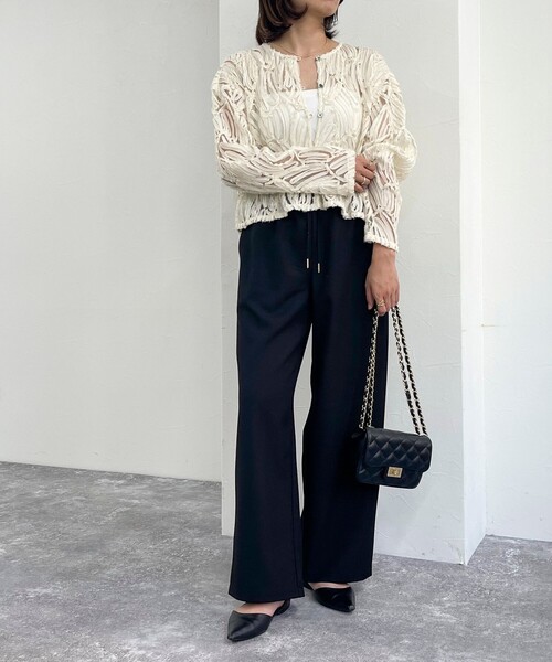 fredy emue(フレディエミュ)の「ウールライクストレートイージーパンツ(その他パンツ・レディース・ブラック/チャコールグレー/グレイッシュベージュ・36/38)」の9枚目の写真