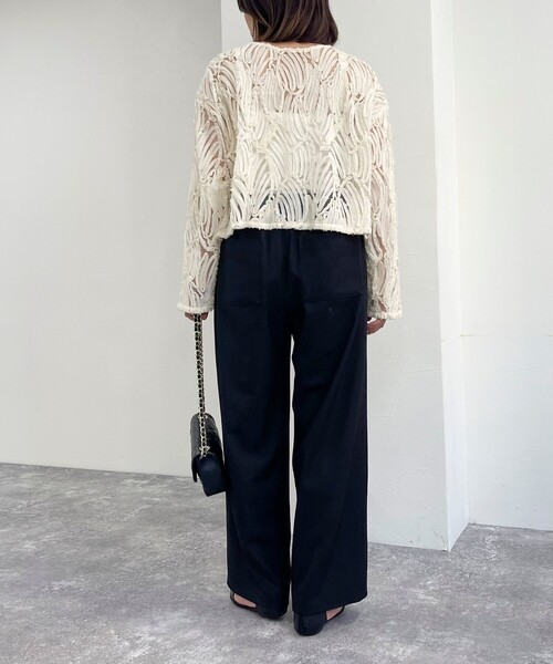 fredy emue(フレディエミュ)の「ウールライクストレートイージーパンツ(その他パンツ・レディース・ブラック/チャコールグレー/グレイッシュベージュ・36/38)」の11枚目の写真