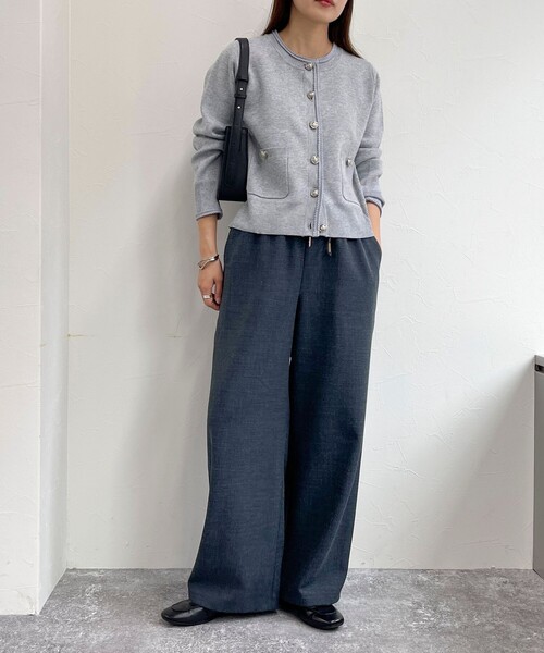 fredy emue(フレディエミュ)の「ウールライクストレートイージーパンツ(その他パンツ・レディース・ブラック/チャコールグレー/グレイッシュベージュ・36/38)」の18枚目の写真