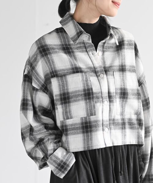 起毛チェックショート丈シャツ（シャツ/ブラウス）｜rps（アール