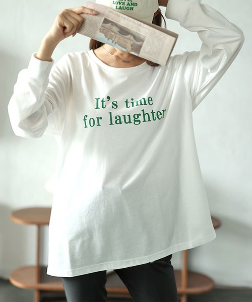 GOLDJAPAN(ゴールドジャパン)の「ロゴプリントロンT【大きいサイズ対応】(Tシャツ/カットソー・レディース・ブラック/ホワイト・LL/3L/4L/5L)」の2枚目の写真