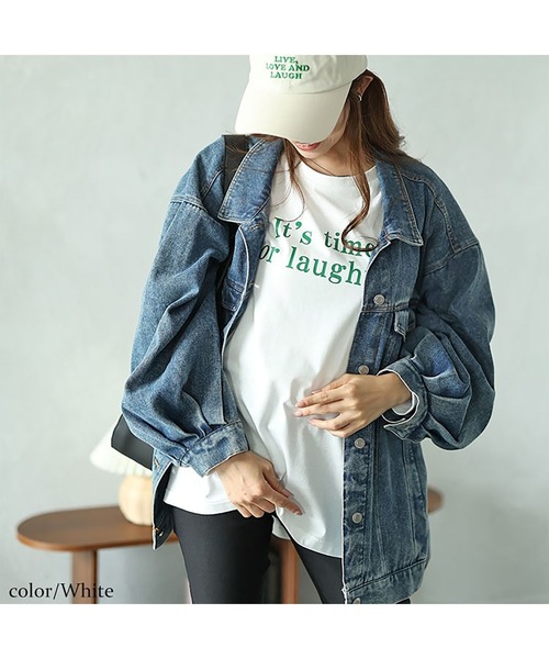GOLDJAPAN(ゴールドジャパン)の「ロゴプリントロンT【大きいサイズ対応】(Tシャツ/カットソー・レディース・ブラック/ホワイト・LL/3L/4L/5L)」の7枚目の写真