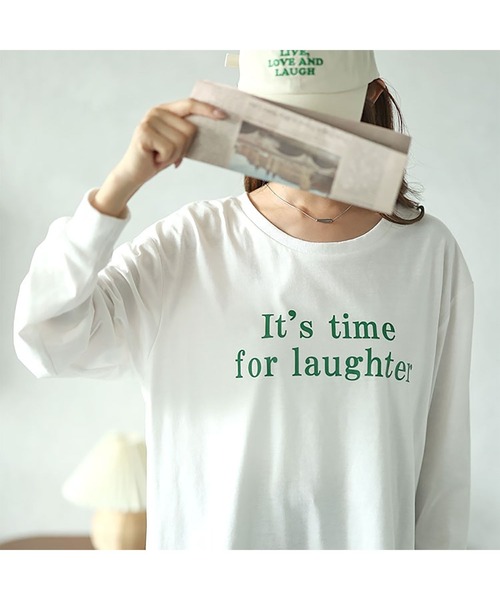 GOLDJAPAN(ゴールドジャパン)の「ロゴプリントロンT【大きいサイズ対応】(Tシャツ/カットソー・レディース・ブラック/ホワイト・LL/3L/4L/5L)」の9枚目の写真