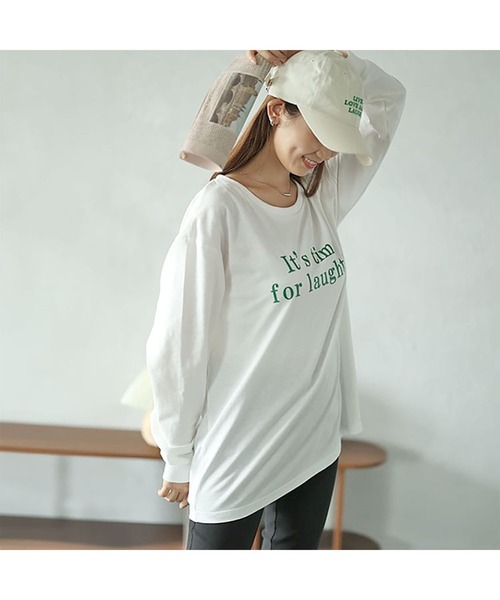 GOLDJAPAN(ゴールドジャパン)の「ロゴプリントロンT【大きいサイズ対応】(Tシャツ/カットソー・レディース・ブラック/ホワイト・LL/3L/4L/5L)」の10枚目の写真