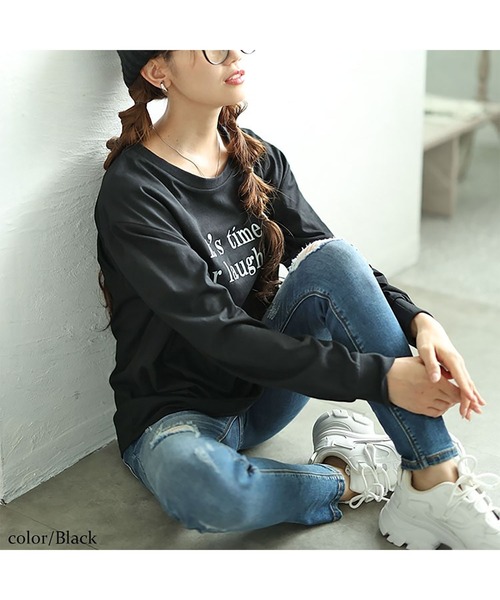 GOLDJAPAN(ゴールドジャパン)の「ロゴプリントロンT【大きいサイズ対応】(Tシャツ/カットソー・レディース・ブラック/ホワイト・LL/3L/4L/5L)」の11枚目の写真
