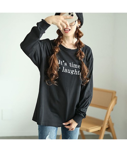 GOLDJAPAN(ゴールドジャパン)の「ロゴプリントロンT【大きいサイズ対応】(Tシャツ/カットソー・レディース・ブラック/ホワイト・LL/3L/4L/5L)」の12枚目の写真