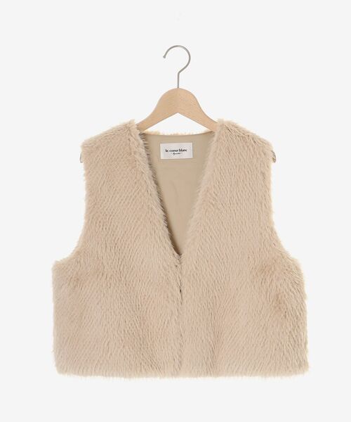 le.coeur blanc（ルクールブラン）の「ショートファーベスト（ベスト・レディース・ライトグレー/ベージュ・38）」の22枚目の写真