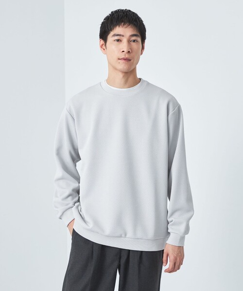 ツイル パフ ジャカード クルーネック カットソー(Tシャツ/カットソー)|green label relaxing(グリーンレーベルリラクシング)