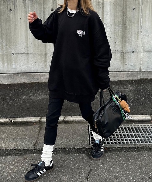 INTERPLAY（インタープレイ）の「【INTERPLAY x AYA】Cat patch SWEAT(UNISEX)（スウェット・レディース・ブラック/グレー/ホワイト・MEDIUM/X-LARGE）」の8枚目の写真