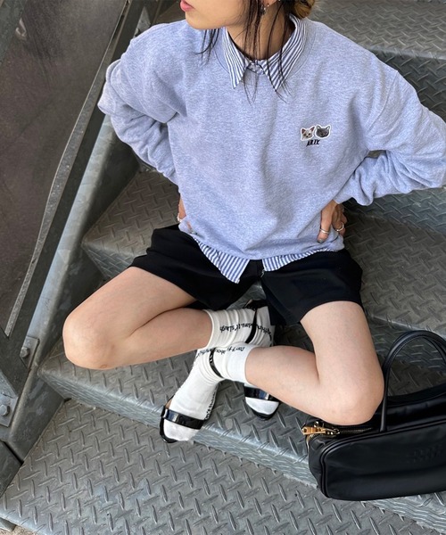 INTERPLAY（インタープレイ）の「【INTERPLAY x AYA】Cat patch SWEAT(UNISEX)（スウェット・レディース・ブラック/グレー/ホワイト・MEDIUM/X-LARGE）」の10枚目の写真