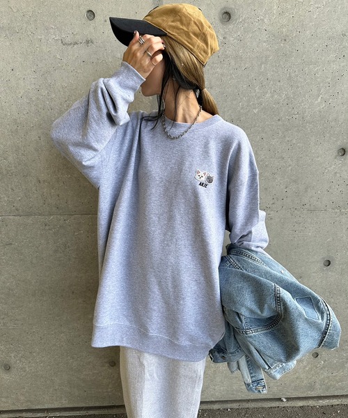 INTERPLAY（インタープレイ）の「【INTERPLAY x AYA】Cat patch SWEAT(UNISEX)（スウェット・レディース・ブラック/グレー/ホワイト・MEDIUM/X-LARGE）」の12枚目の写真