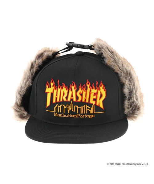 Manhattan Portage（マンハッタンポーテージ）の「THRASHER Ear Flap Cap（キャップ・メンズ・ブラック系その他/ブラック×ブラック・FREE）」の3枚目の写真