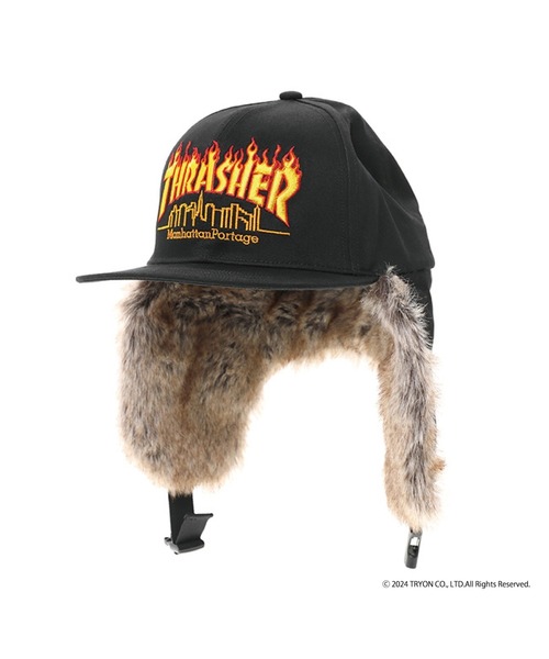Manhattan Portage（マンハッタンポーテージ）の「THRASHER Ear Flap Cap（キャップ・メンズ・ブラック系その他/ブラック×ブラック・FREE）」の9枚目の写真