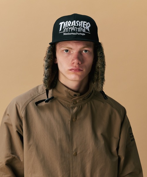 Manhattan Portage（マンハッタンポーテージ）の「THRASHER Ear Flap Cap（キャップ・メンズ・ブラック系その他/ブラック×ブラック・FREE）」の12枚目の写真