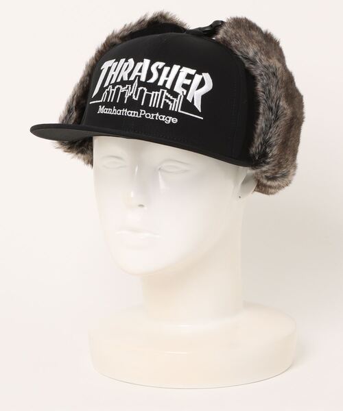 Manhattan Portage（マンハッタンポーテージ）の「THRASHER Ear Flap Cap（キャップ・メンズ・ブラック系その他/ブラック×ブラック・FREE）」の13枚目の写真