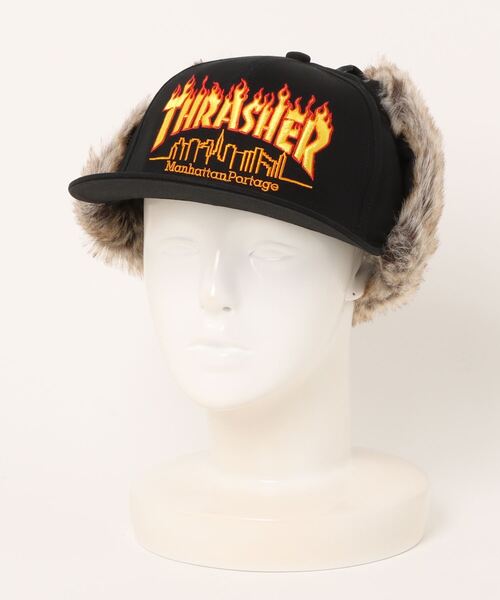 Manhattan Portage（マンハッタンポーテージ）の「THRASHER Ear Flap Cap（キャップ・メンズ・ブラック系その他/ブラック×ブラック・FREE）」の14枚目の写真