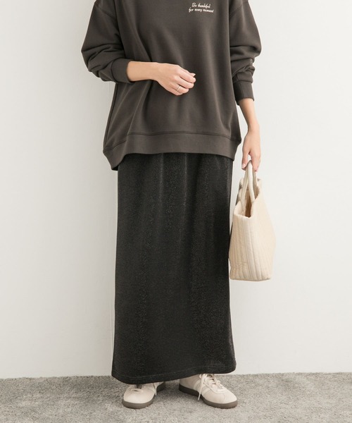 URBAN RESEARCH DOORS（アーバンリサーチドアーズ）の「ラメカットストレートスカート（スカート・レディース・ブラック/グレー・MEDIUM）」の21枚目の写真