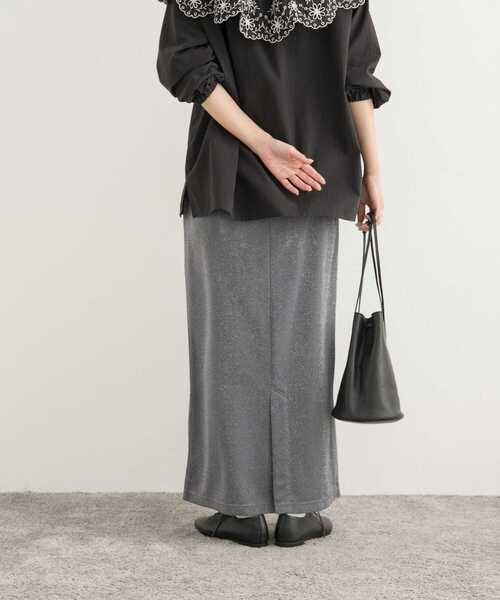 URBAN RESEARCH DOORS（アーバンリサーチドアーズ）の「ラメカットストレートスカート（スカート・レディース・ブラック/グレー・MEDIUM）」の17枚目の写真