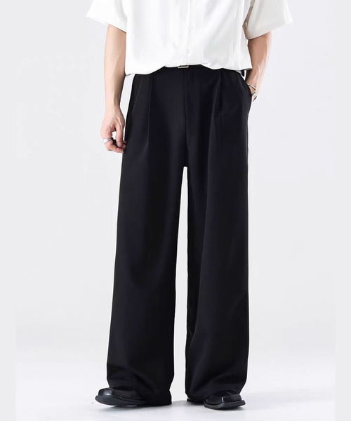 TOBEE（トゥビー）の「【TOBEE】タックワイドストレート スラックス（スラックス・メンズ・ブラック/ブラウン・MEDIUM/SMALL/LARGE/X-LARGE）」の6枚目の写真