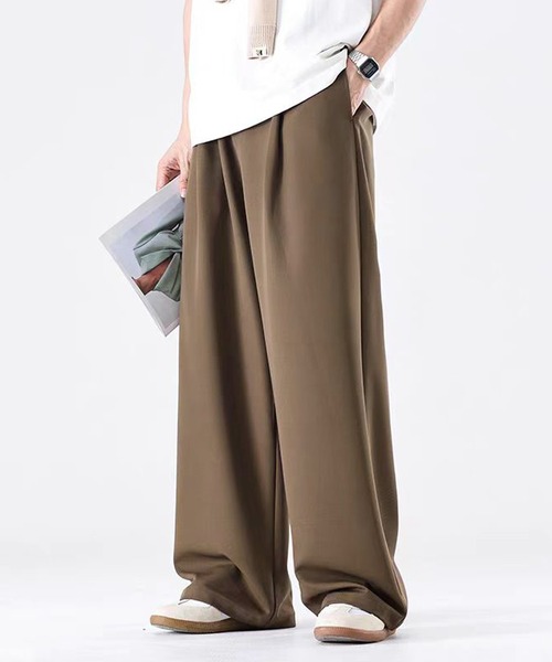 TOBEE（トゥビー）の「【TOBEE】タックワイドストレート スラックス（スラックス・メンズ・ブラック/ブラウン・MEDIUM/SMALL/LARGE/X-LARGE）」の21枚目の写真