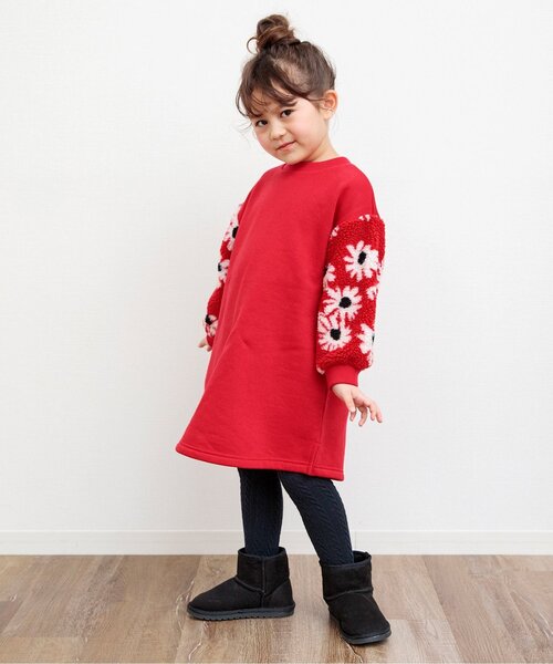 BREEZE(ブリーズ)の「ケーブル編みタイツ(タイツ/ストッキング・キッズ・チャコール/ローズ/アイボリー/カーキ・80/100/120/140)」の5枚目の写真