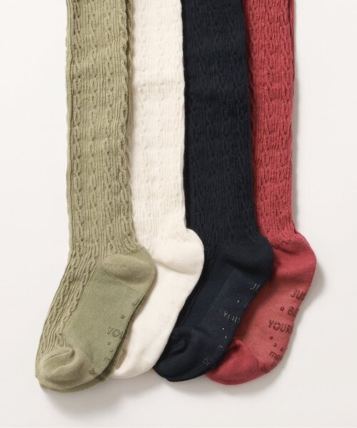 BREEZE(ブリーズ)の「ケーブル編みタイツ(タイツ/ストッキング・キッズ・チャコール/ローズ/アイボリー/カーキ・80/100/120/140)」の6枚目の写真