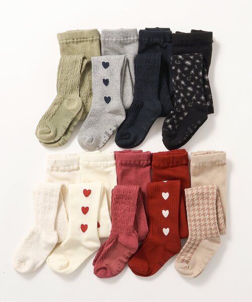 BREEZE(ブリーズ)の「ケーブル編みタイツ(タイツ/ストッキング・キッズ・チャコール/ローズ/アイボリー/カーキ・80/100/120/140)」の7枚目の写真