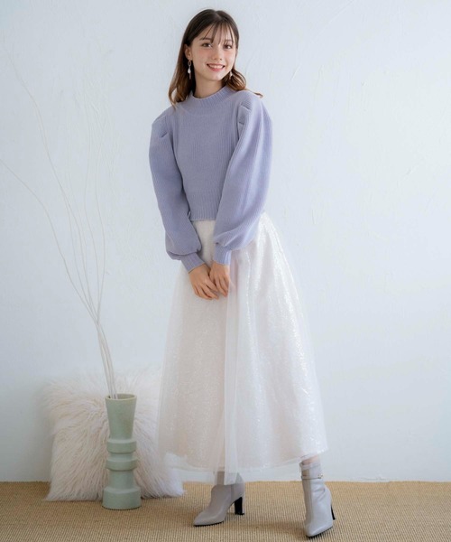 NOELA（ノエラ）の「もこもこモールニット（ニット/セーター・レディース・ベージュ/ブラック/ブルー・フリー）」の8枚目の写真