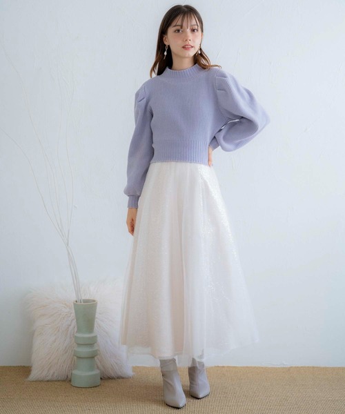 NOELA（ノエラ）の「もこもこモールニット（ニット/セーター・レディース・ベージュ/ブラック/ブルー・フリー）」の9枚目の写真