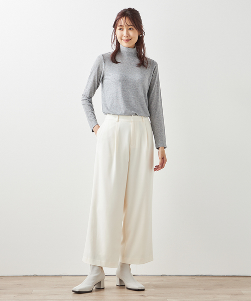 Petit Honfleur(プチオンフルール)の「ワイドパンツ(スラックス・レディース・アイボリー/レッド/ブラウン・64/67)」の17枚目の写真