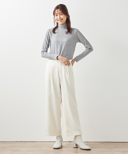 Petit Honfleur(プチオンフルール)の「ワイドパンツ(スラックス・レディース・アイボリー/レッド/ブラウン・64/67)」の18枚目の写真