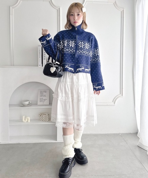 セール】ノルディックニットジップカーディガン（ニット/セーター