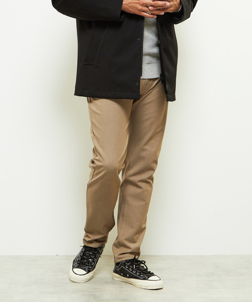 MEN'S MELROSE（メンズメルローズ）の「ソフトサーモシャンブレースリムテーパード5ポケットパンツ（その他パンツ・メンズ・ネイビー/ベージュ/ブラック・2/3/5/4）」の2枚目の写真