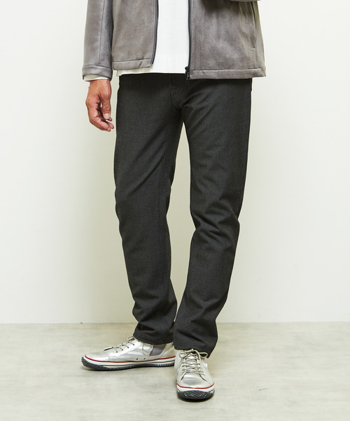 MEN'S MELROSE（メンズメルローズ）の「ソフトサーモシャンブレースリムテーパード5ポケットパンツ（その他パンツ・メンズ・ネイビー/ベージュ/ブラック・2/3/5/4）」の4枚目の写真