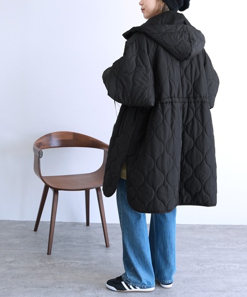 reca（レカ）の「キルトフード付コート（その他アウター・レディース・ブラック/カーキ/アイボリー・M）」の5枚目の写真