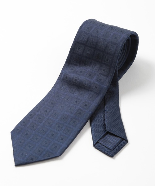 CROWDED CLOSET（クラウデッドクローゼット）の「シャドー小紋/シャドー鹿の子柄クレリックタイ（ネクタイ・メンズ・ネイビー/シルバー/ピンク・FREE）」の2枚目の写真