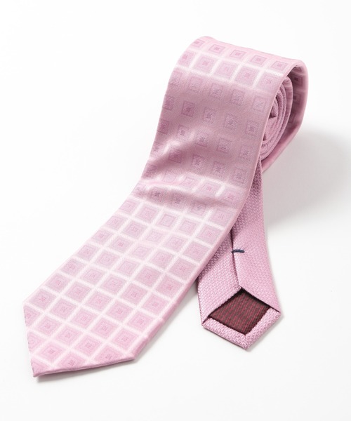 CROWDED CLOSET（クラウデッドクローゼット）の「シャドー小紋/シャドー鹿の子柄クレリックタイ（ネクタイ・メンズ・ネイビー/シルバー/ピンク・FREE）」の3枚目の写真