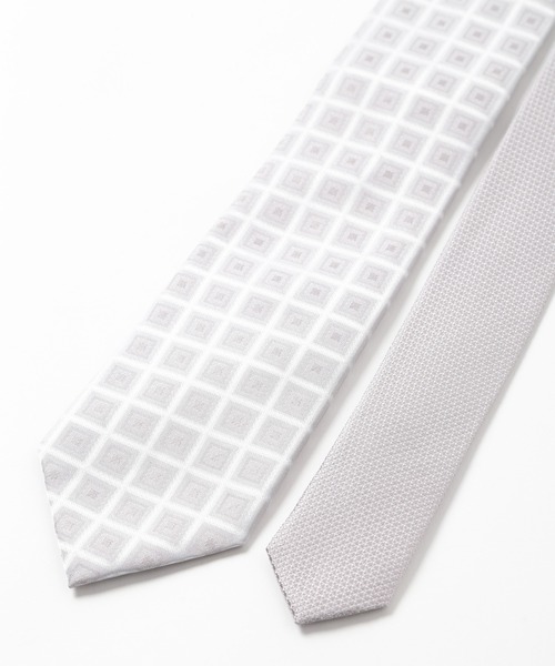 CROWDED CLOSET（クラウデッドクローゼット）の「シャドー小紋/シャドー鹿の子柄クレリックタイ（ネクタイ・メンズ・ネイビー/シルバー/ピンク・FREE）」の6枚目の写真