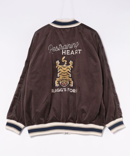 Right-on(ライトオン)の「【POWER TO THE PEOPLE】刺繍スカジャン(スカジャン・メンズ・ブラック/ブラウン・M/L/XL)」の3枚目の写真