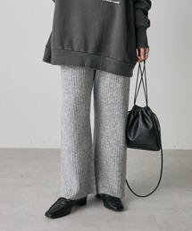 PUAL CE CIN | ワイドリブニットフレアパンツ(その他パンツ)