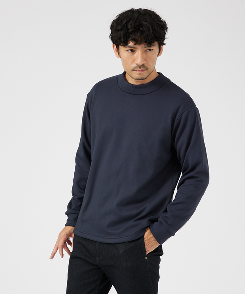 ABAHOUSE GRAY(アバハウスグレイ)の「【ふわふわ・もちもち】裏シャギー モックネック プルオーバー(スウェット・メンズ・ネイビー/ブラック/チャコールグレー/ホワイト/グレイッシュベージュ・46/48)」の5枚目の写真