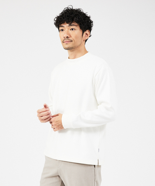 ABAHOUSE GRAY(アバハウスグレイ)の「【ふわふわ・もちもち】裏シャギー モックネック プルオーバー(スウェット・メンズ・ネイビー/ブラック/チャコールグレー/ホワイト/グレイッシュベージュ・46/48)」の2枚目の写真
