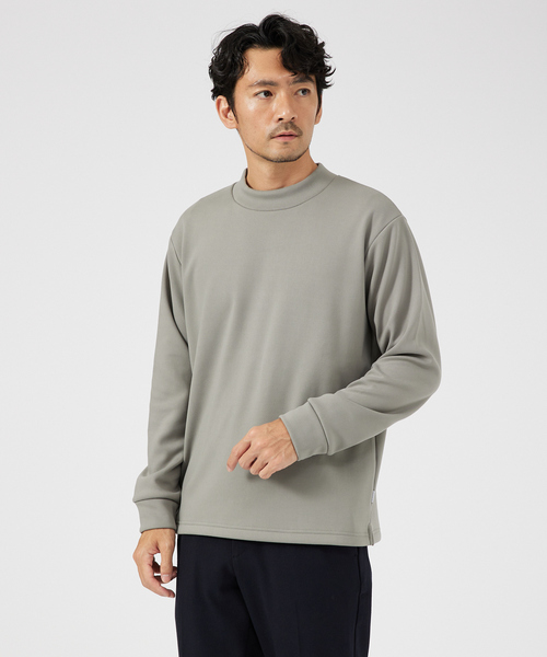 ABAHOUSE GRAY(アバハウスグレイ)の「【ふわふわ・もちもち】裏シャギー モックネック プルオーバー(スウェット・メンズ・ネイビー/ブラック/チャコールグレー/ホワイト/グレイッシュベージュ・46/48)」の1枚目の写真